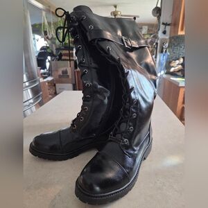 Tall Black Lace-Up Combat-Biker Boots ☆ Womens Size 10 ☆ Brand NEW
